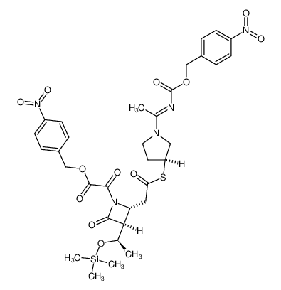 [(2R,3S)-2-((S)-1-{1-[(E)-4-Nitro-benzyloxycarbonylimino]-ethyl}-pyrrolidin-3-ylsulfanylcarbonylmethyl)-4-oxo-3-((R)-1-trimethylsilanyloxy-ethyl)-azetidin-1-yl]-oxo-acetic acid 4-nitro-benzyl ester CAS:98167-71-6 manufacturer & supplier