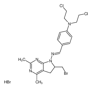 [1-{4-[Bis-(2-chloro-ethyl)-amino]-phenyl}-meth-(E)-ylidene]-(6-bromomethyl-2,4-dimethyl-5,6-dihydro-pyrrolo[2,3-d]pyrimidin-7-yl)-amine; hydrobromide CAS:98189-80-1 manufacturer & supplier