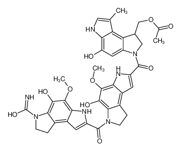 [6-[6-(6-carbamoyl-5-hydroxy-4-methoxy-7,8-dihydro-3H-pyrrolo[3,2-e]indole-2-carbonyl)-5-hydroxy-4-methoxy-7,8-dihydro-3H-pyrrolo[3,2-e]indole-2-carbonyl]-4-hydroxy-1-methyl-7,8-dihydro-3H-pyrrolo[3,2-e]indol-8-yl]methyl acetate CAS:98328-00