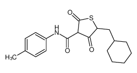 5-(cyclohexylmethyl)-2,4-dioxo-N-(p-tolyl)tetrahydrothiophene-3-carboxamide CAS:98619-91-1 manufacturer & supplier