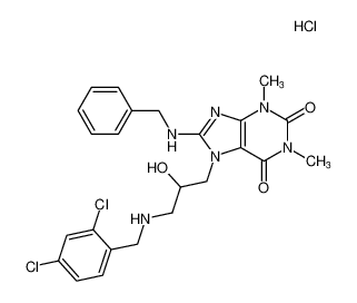 8-(benzylamino)-7-(3-((2,4-dichlorobenzyl)amino)-2-hydroxypropyl)-1,3-dimethyl-3,7-dihydro-1H-purine-2,6-dione hydrochloride CAS:98624-77-2 manufacturer & supplier