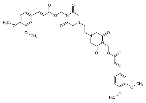 (E)-3-(3,4-Dimethoxy-phenyl)-acrylic acid 4-(2-{4-[(E)-3-(3,4-dimethoxy-phenyl)-acryloyloxymethyl]-3,5-dioxo-piperazin-1-yl}-ethyl)-2,6-dioxo-piperazin-1-ylmethyl ester CAS:98632-13-4 manufacturer & supplier