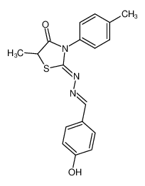 4-hydroxy-benzaldehyde (5-methyl-4-oxo-3-p-tolyl-thiazolidin-2-ylidene)-hydrazone CAS:98654-68-3 manufacturer & supplier