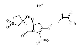 Sodium; (5S,6S)-3-(2-acetylamino-ethylsulfanyl)-6-(3-hydroxy-1,1-dioxo-tetrahydro-1λ6-thiophen-3-yl)-7-oxo-1-aza-bicyclo[3.2.0]hept-2-ene-2-carboxylate CAS:98811-21-3 manufacturer & supplier