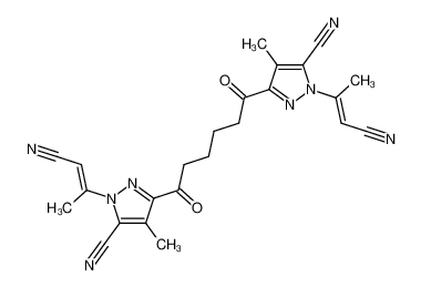 2,2'-bis-(2-cyano-1-methyl-vinyl)-4,4'-dimethyl-2H,2'H-5,5'-hexanedioyl-bis-pyrazole-3-carbonitrile CAS:989-90-2 manufacturer & supplier