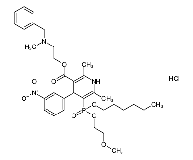 2-(benzyl(methyl)amino)ethyl 5-((hexyloxy)(2-methoxyethoxy)phosphoryl)-2,6-dimethyl-4-(3-nitrophenyl)-1,4-dihydropyridine-3-carboxylate hydrochloride CAS:98907-57-4 manufacturer & supplier