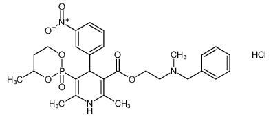 2-(benzyl(methyl)amino)ethyl 2,6-dimethyl-5-(4-methyl-2-oxido-1,3,2-dioxaphosphinan-2-yl)-4-(3-nitrophenyl)-1,4-dihydropyridine-3-carboxylate hydrochloride CAS:99125-15-2 manufacturer & supplier