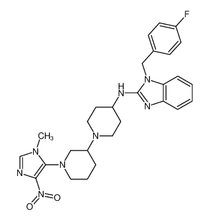 1-[(4-fluorophenyl)methyl]-N-[1'-(1-methyl-4-nitro-1H-imidazol-5-yl)-[1,3'-bipiperidin]-4-yl]-1H-benzimidazol-2-amine CAS:99137-47-0 manufacturer & supplier