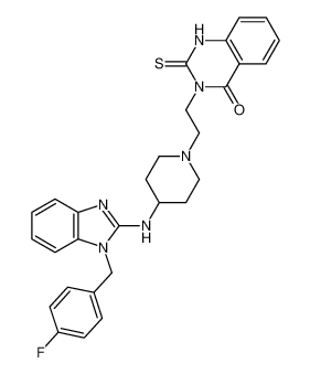 3-[2-[4-[1-(4-fluorophenylmethyl)-1H-benzimidazol-2-ylamino]-1-piperidinyl]ethyl]-1,2-dihydro-2-thioxo-4(3H)-quinazolinone CAS:99157-95-6 manufacturer & supplier