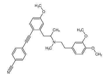 4-[2-(2-{[2-(3,4-Dimethoxy-phenyl)-ethyl]-methyl-amino}-propyl)-4-methoxy-phenylethynyl]-benzonitrile CAS:99255-52-4 manufacturer & supplier