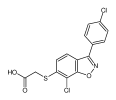 Acetic acid, [[7-chloro-3-(4-chlorophenyl)-1,2-benzisoxazol-6-yl]thio]- CAS:99320-39-5 manufacturer & supplier