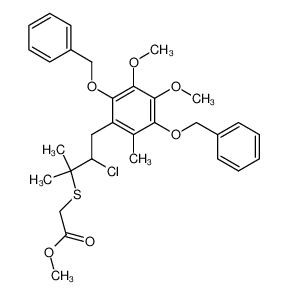 [3-(2,5-Bis-benzyloxy-3,4-dimethoxy-6-methyl-phenyl)-2-chloro-1,1-dimethyl-propylsulfanyl]-acetic acid methyl ester CAS:99347-65-6 manufacturer & supplier