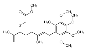 methyl (E)-2-((2,6-dimethyl-8-(2,3,4,5-tetramethoxy-6-methylphenyl)octa-1,6-dien-3-yl)thio)acetate CAS:99347-77-0 manufacturer & supplier