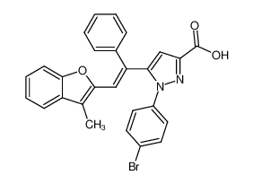 1-(4-Bromo-phenyl)-5-[(E)-2-(3-methyl-benzofuran-2-yl)-1-phenyl-vinyl]-1H-pyrazole-3-carboxylic acid CAS:99411-23-1 manufacturer & supplier