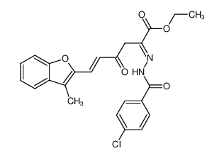 (E)-2-[(4-Chloro-benzoyl)-hydrazono]-6-(3-methyl-benzofuran-2-yl)-4-oxo-hex-5-enoic acid ethyl ester CAS:99411-41-3 manufacturer & supplier