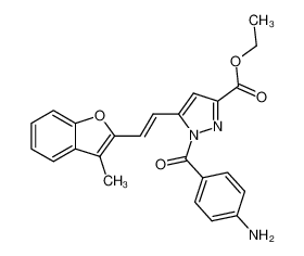 1-(4-Amino-benzoyl)-5-[(E)-2-(3-methyl-benzofuran-2-yl)-vinyl]-1H-pyrazole-3-carboxylic acid ethyl ester CAS:99411-51-5 manufacturer & supplier