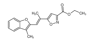 5-[(E)-1-Methyl-2-(3-methyl-benzofuran-2-yl)-vinyl]-isoxazole-3-carboxylic acid ethyl ester CAS:99411-53-7 manufacturer & supplier