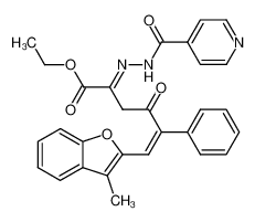 (E)-6-(3-Methyl-benzofuran-2-yl)-4-oxo-5-phenyl-2-[(pyridine-4-carbonyl)-hydrazono]-hex-5-enoic acid ethyl ester CAS:99422-69-2 manufacturer & supplier