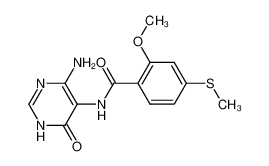 4-amino-5-(2-methoxy-4-methylmercapto-benzoylamino)-pyrimidin-6-one CAS:99446-15-8 manufacturer & supplier