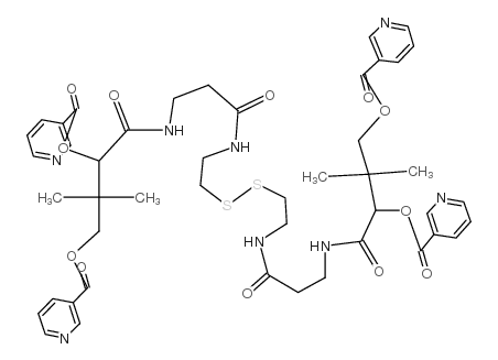 [(3R)-4-[[3-[2-[2-[3-[[(2S)-3,3-dimethyl-2,4-bis(pyridine-3-carbonyloxy)butanoyl]amino]propanoylamino]ethyldisulfanyl]ethylamino]-3-oxopropyl]amino]-2,2-dimethyl-4-oxo-3-(pyridine-3-carbonyloxy)butyl] pyridine-3-carboxylate CAS:99518-29-3 ma