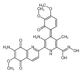 (4Z)-5-amino-6-(7-amino-6-methoxy-5,8-dioxoquinolin-2-yl)-4-(4,5-dimethoxy-6-oxocyclohexa-2,4-dien-1-ylidene)-N-hydroxy-3-methyl-1H-pyridine-2-carboxamide CAS:99520-42-0 manufacturer & supplier