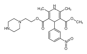 1,4-dihydro-2,6-dimethyl-4-(3-nitrophenyl)-3,5-pyridinecarboxylic acid methyl ester 2-(N-1-piperazinyl)ethyl ester CAS:99522-55-1 manufacturer & supplier