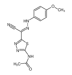 N-(5-((Cyano)(4-methoxyphenylhydrazono)methyl)-1,3,4-thiadiazol-2-yl)acetamide CAS:99553-93-2 manufacturer & supplier