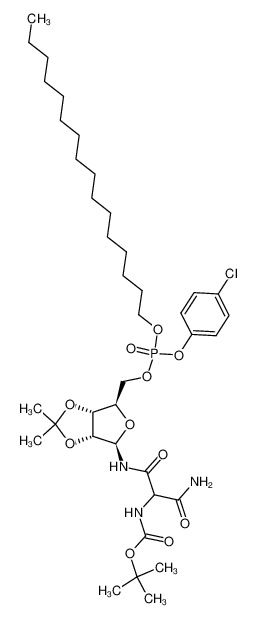 (Carbamoyl-{(3aR,4R,6R,6aR)-6-[(4-chloro-phenoxy)-hexadecyloxy-phosphoryloxymethyl]-2,2-dimethyl-tetrahydro-furo[3,4-d][1,3]dioxol-4-ylcarbamoyl}-methyl)-carbamic acid tert-butyl ester CAS:99592-73-1 manufacturer & supplier