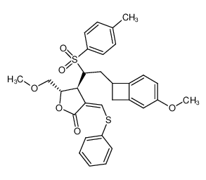 4β-(2-(4-methoxybenzocyclobutenyl)-1-p-toluenesulfinyl)-ethyl-5α-methoxymethyl-3-phenylthiomethylenefuran-2-one CAS:99598-51-3 manufacturer & supplier