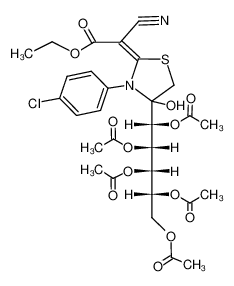 4-(D-galacto-1,2,3,4,5-Pentakis(acetoxy)pentyl)-3-(p-chlorphenyl)-4-hydroxy-thiazolidin-2-yliden-cyanessigsaeure-ethylester CAS:99695-44-0 manufacturer & supplier