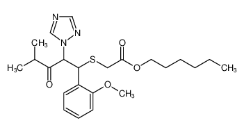 hexyl 2-((1-(2-methoxyphenyl)-4-methyl-3-oxo-2-(1H-1,2,4-triazol-1-yl)pentyl)thio)acetate CAS:99736-59-1 manufacturer & supplier