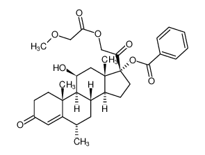 (6S,8S,9S,10R,11S,13S,14S,17R)-11-hydroxy-17-(2-(2-methoxyacetoxy)acetyl)-6,10,13-trimethyl-3-oxo-2,3,6,7,8,9,10,11,12,13,14,15,16,17-tetradecahydro-1H-cyclopenta[a]phenanthren-17-yl benzoate CAS:99740-85-9 manufacturer & supplier