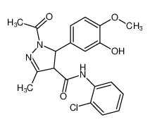 1-acetyl-N-(2-chlorophenyl)-5-(3-hydroxy-4-methoxyphenyl)-3-methyl-4,5-dihydro-1H-pyrazole-4-carboxamide CAS:99757-56-9 manufacturer & supplier