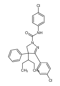 1H-Pyrazole-1-carboxamide,N,3-bis(4-chlorophenyl)-4-(1-ethylpropyl)-4,5-dihydro-4-phenyl- CAS:99823-25-3 manufacturer & supplier