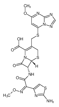 (6R,7R)-7-[2-(2-amino-4-thiazolyl)-2(Z-methoxyimino)acetamido]-3-[(5-methoxy-s-triazolo [1,5-a]pyrimidin-7-yl)-thiomethyl]-8-oxo-5-thia-1-azabicyclo-[4.2.0]oct-2-ene-2-carboxylic acid CAS:99951-75-4 manufacturer & supplier