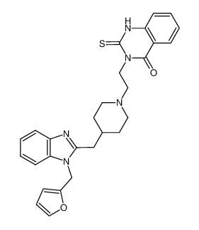 3-[2-[4-[[1-(2-furanylmethyl)-1H-benzimidazol-2-yl]methyl]-1-piperidinyl]ethyl]-2,3-dihydro-2-thioxo-4(1H)-quinazolinone CAS:99962-72-8 manufacturer & supplier